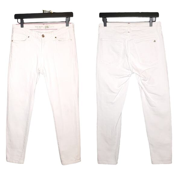 🔥 Kate Spade Play Hooky Broome Street White Skinny Jeans Women's 28 Mid Rise - Picture 3 of 16
